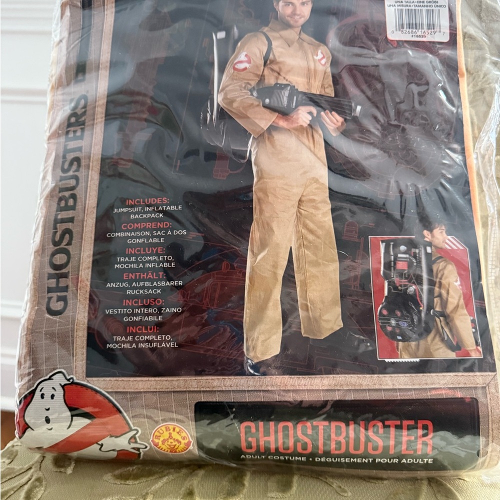 Ghostbusters Adult Costume with Inflatable Backpack- Tan (unopened)
